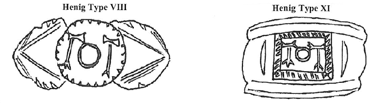Types of finger rings inscribed with 'TOT'.